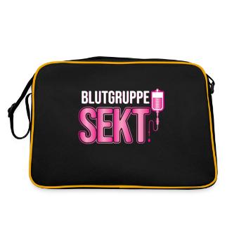 Blood group sparkling wine Funny gift for sparkling wine drinkers - Retro Bag - black/gold - Back