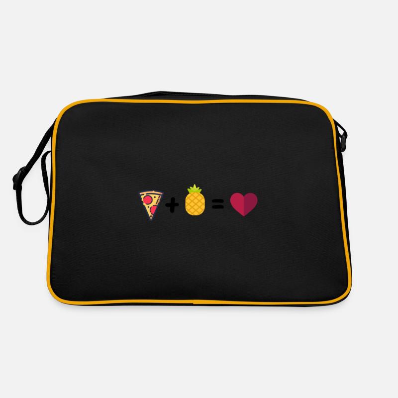 Pizza mit Ananas Retro Tasche
