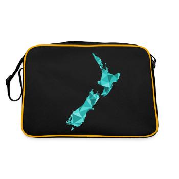 Carte de la Nouvelle-Zélande en style polygone - Sac Retro - noir/or - Dos