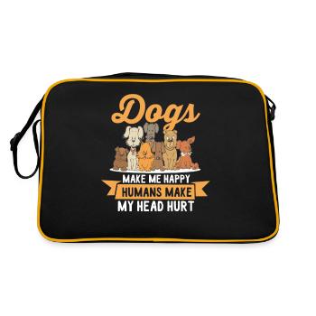 Les chiens me rendent heureux - Cadeau d'amant de chien - Sac Retro - noir/or - Dos