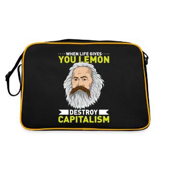 KARL MARX: Détruisez le capitalisme - Sac Retro - noir/or - Dos