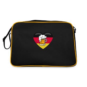 Germany heart with beer - Retro Bag - black/gold - Back