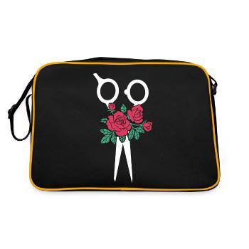 Ciseaux de coiffure pour coiffeur - Sac Retro - noir/or - Dos