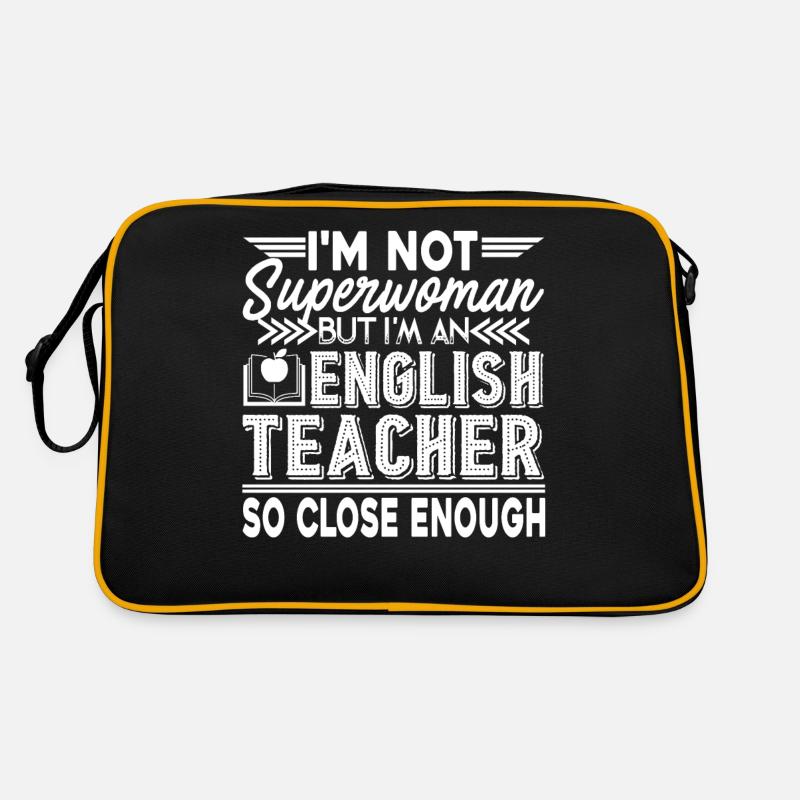 Professeur d'anglais Je suis professeur d'anglais - Sac Retro - noir/or