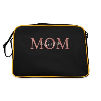 BEST MOM GESCHENK - Retro Tasche - Schwarz/Gold - Hinten