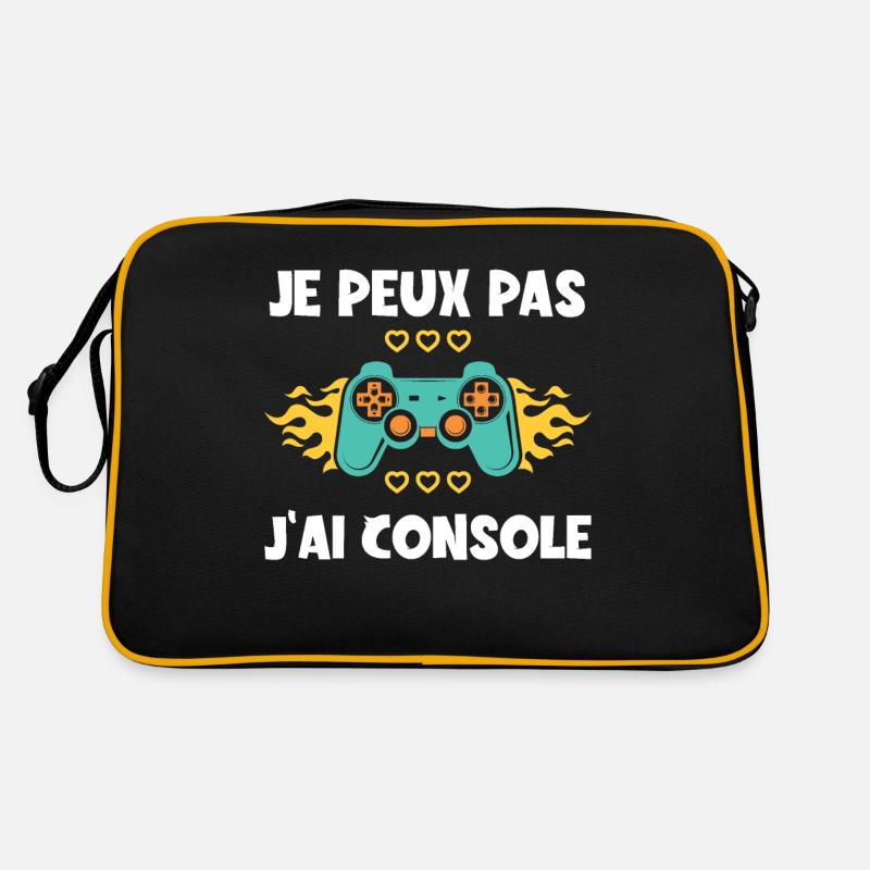 Je peux pas j ai Console - Sac Retro - noir/or
