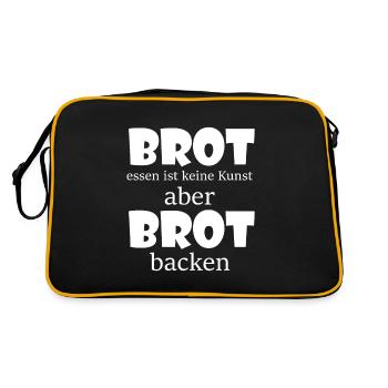 Brot backen - Retro Tasche - Schwarz/Gold - Hinten
