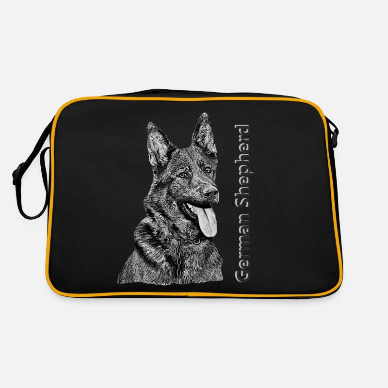 German Shepherd German Shepherd drawing Retro Bag