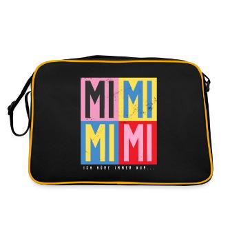 ich höre immer nur... mimimi - Retro Tasche - Schwarz/Gold - Hinten
