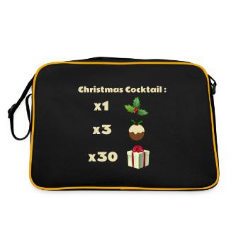 Cocktail de Noël, Recette de cocktail, Houx, Gâteau - Sac Retro - noir/or - Dos