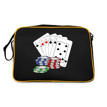 Poker Poker Pokerface jeu de cartes - Sac Retro - noir/or - Dos