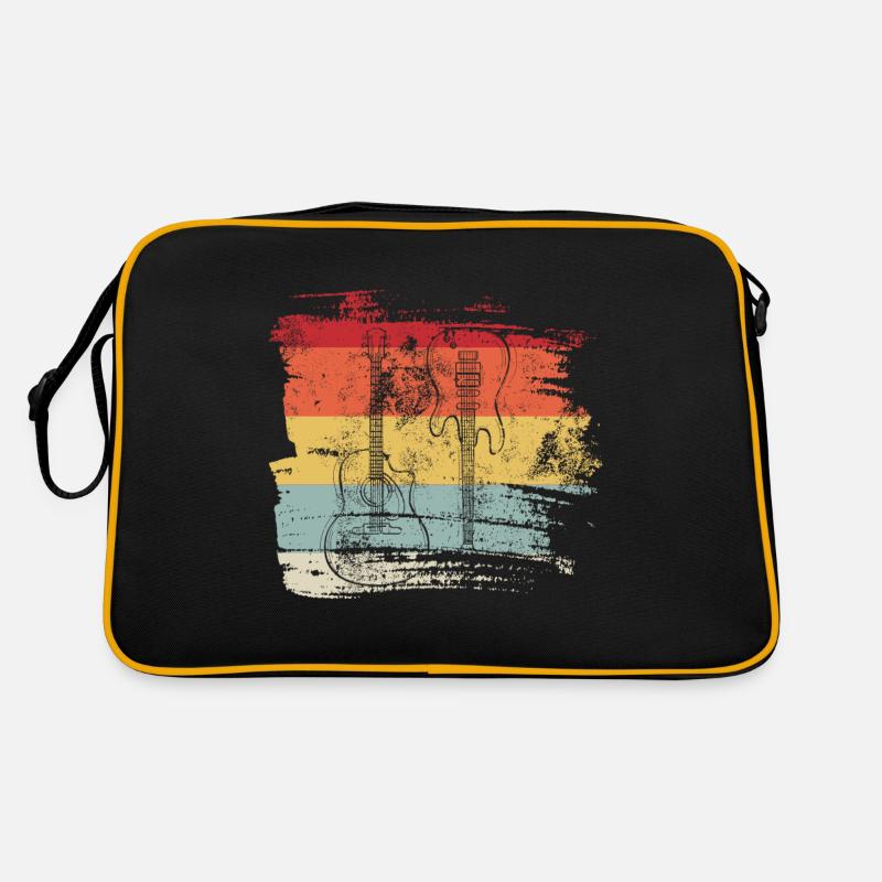 Retro Gitarren E-Gitarre klassische Gitarre - Retro Tasche - Schwarz/Gold