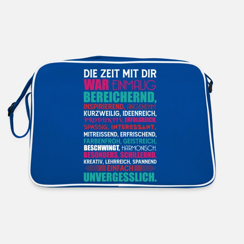 Geschenk zum Abschied Die Zeit mit dir war... Retro Tasche