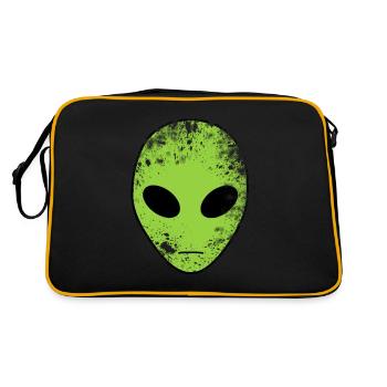 Tête d'alien vert - Sac Retro - noir/or - Dos