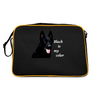 Berger Allemand Chien Noir - Sac Retro - noir/or - Dos