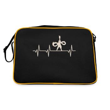 Poi-Herzschlag für Poi-Wender - Retro Tasche - Schwarz/Gold - Hinten