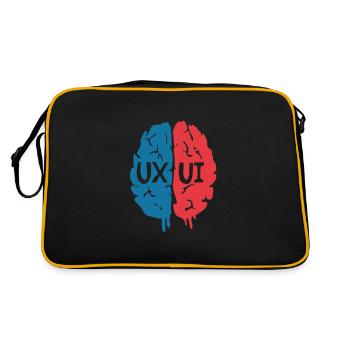 UX UI Design - Funny Programmer - Gift - Retro Bag - black/gold - Back