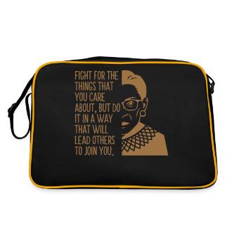 Ruth Bader Ginsburg porte-parole sur le droit des femmes - Sac Retro - noir/or - Dos
