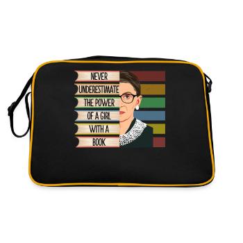 Jamais sous-estimer le pouvoir d'une fille avec un bo - Sac Retro - noir/or - Dos