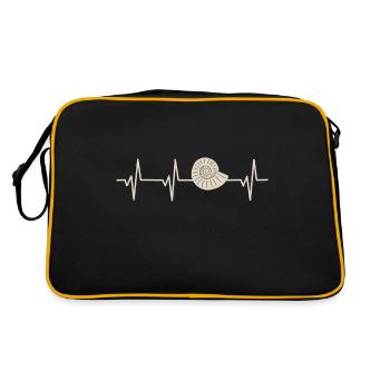 Fossil heartbeat for fossil lovers - Retro Bag - black/gold - Back