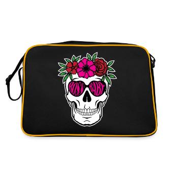 Boss Babe Cool Lady Skull fleurs de crâne - Sac Retro - noir/or - Dos