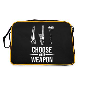 Choisissez votre arme, j'en ai assez, je vais faire du bois - Sac Retro - noir/or - Dos