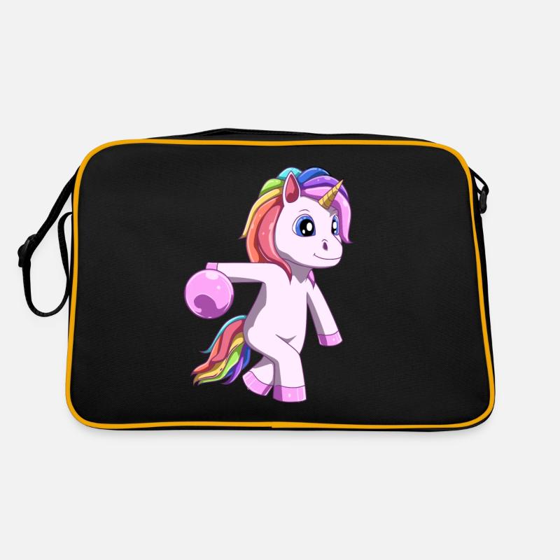Licorne mignonne avec boule de bowling Sac Retro