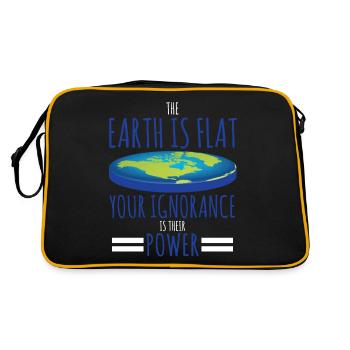Earth Is Flat Design Conspiracy Theory Flat Earth - Retro Bag - black/gold - Back