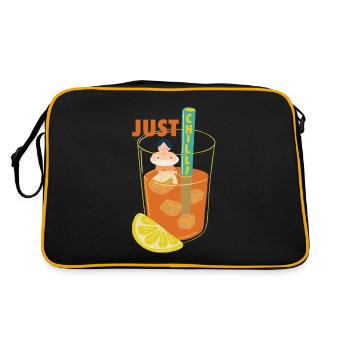 Entspannen bei Softdrink und Fast Food - Retro Tasche - Schwarz/Gold - Hinten