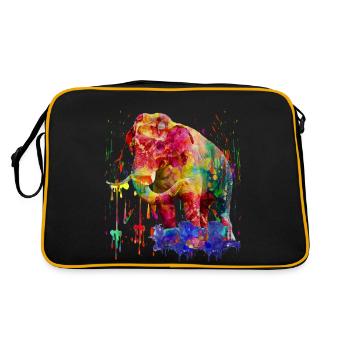 Colorful elephant, elephant - Retro Bag - black/gold - Back