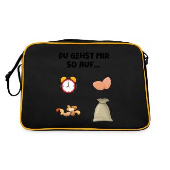 You're so pissed off, nuts, sack of alarm clock - Retro Bag - black/gold - Back
