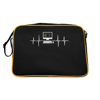 Programmer EKG Heartbeat Computer Desktop - Retro Bag - black/gold - Back