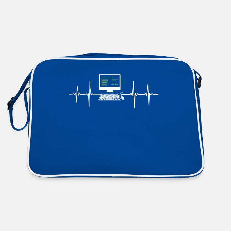 Programmer EKG Heartbeat Computer Desktop Retro Bag
