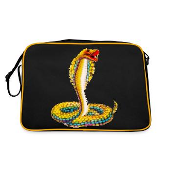 Serpent de pixel - Sac Retro - noir/or - Dos