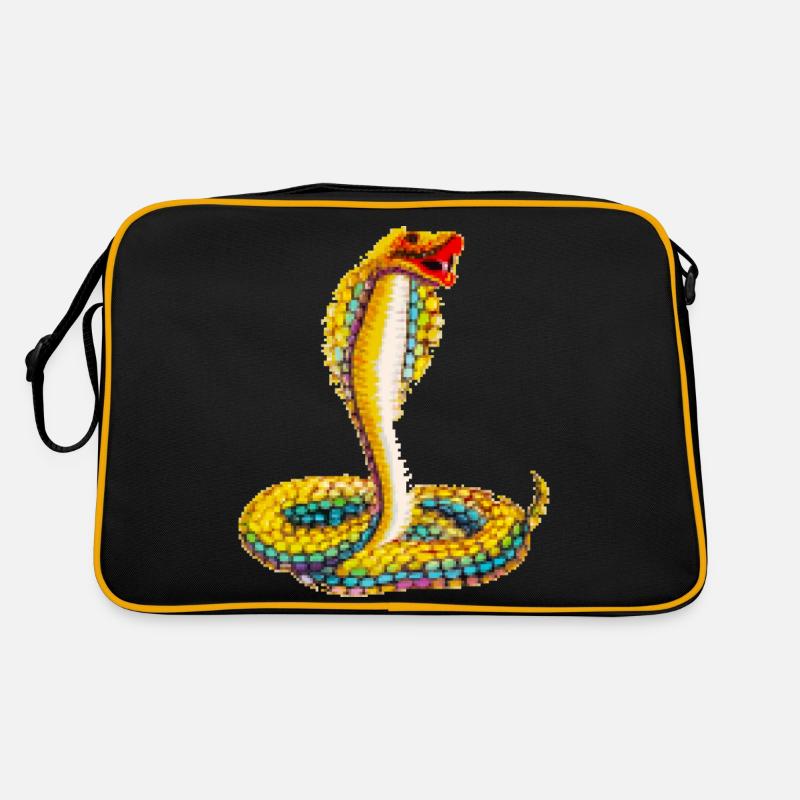 Pixel Snake - Retro Bag - black/gold