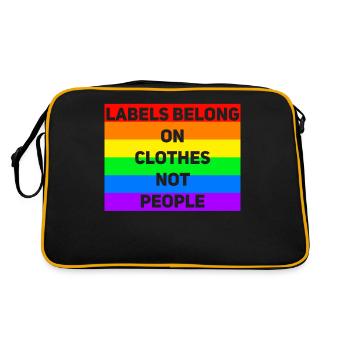 Labels Belong On Clothes Not People - Retro Bag - black/gold - Back