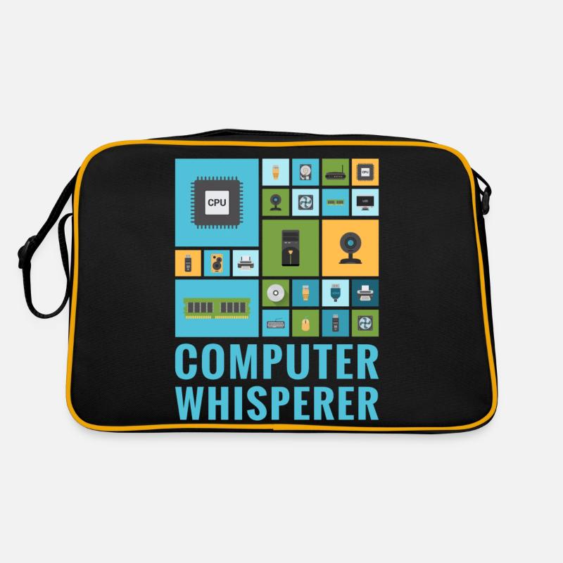 Computer Whisperer Lustiger IT Tech Support Helpdesk - Retro Tasche - Schwarz/Gold