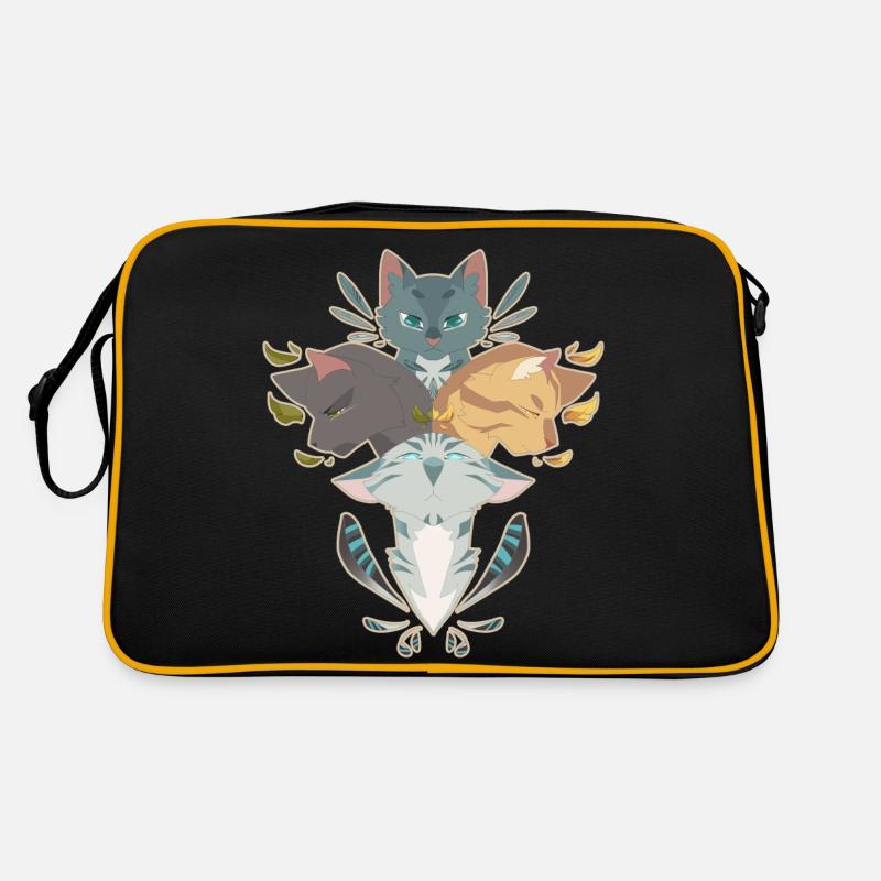 Jayfeather Häherfeder Chat Gris Warrior Cats - Sac Retro - noir/or