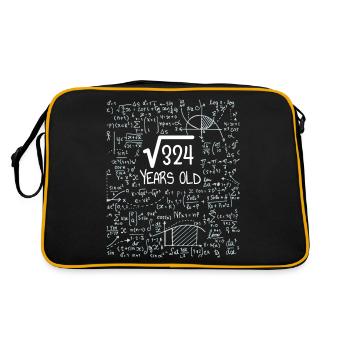18th Birthday Square Root of 324: 18 Years Old - Retro Tasche - Schwarz/Gold - Hinten