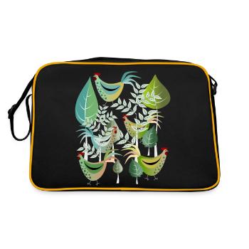 Bird Chicken Rooster Chicken Spring Hen Easter - Retro Bag - black/gold - Back