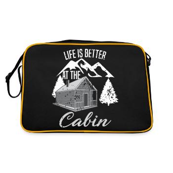 Life Is Better At The Cabin Camper Wanderer Hütte - Sac Retro - noir/or - Dos