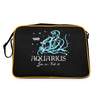 Wassermann der Wasserträger Konstellation - Retro Tasche - Schwarz/Gold - Hinten