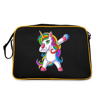 Einhorn Bowling - Retro Tasche - Schwarz/Gold - Hinten