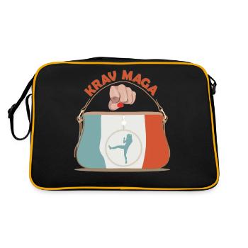 Krav Maga Kampfsport Girl Für Frauen Mädchen Damen - Retro Tasche - Schwarz/Gold - Hinten