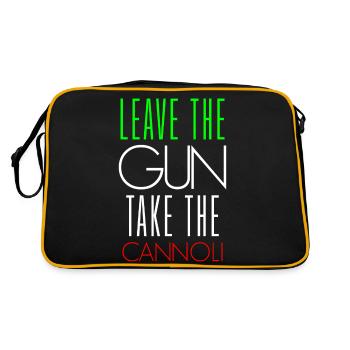 Funny Italian Leave The Gun Take The Cannoli - Retro Bag - black/gold - Back