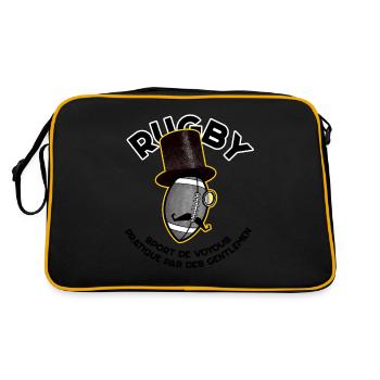 rugby un sport de voyou pratique par des gentlemen - Sac Retro - noir/or - Dos