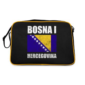 Bosna I Hercegovina by The Manzanita's - Retro Bag - black/gold - Back