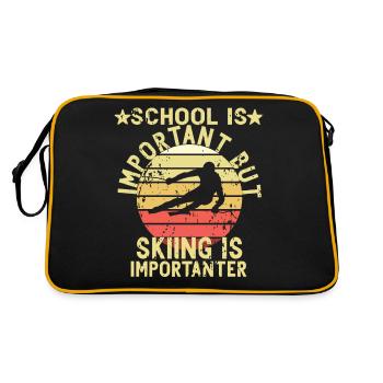School Is Important Skiing Importanter Ski Winter - Retro Bag - black/gold - Back