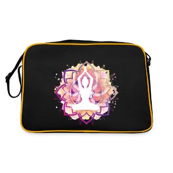 Pose colorée de lotus - Sac Retro - noir/or - Dos