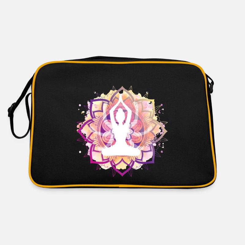 Colourful Lotus Pose Retro Bag